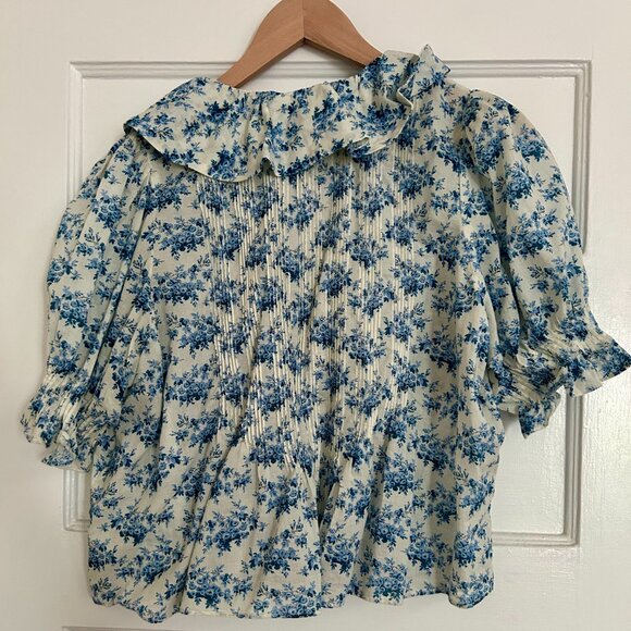 DÔEN Henri Top in Bleu Rosier Floral (S) - Picture 5 of 6
